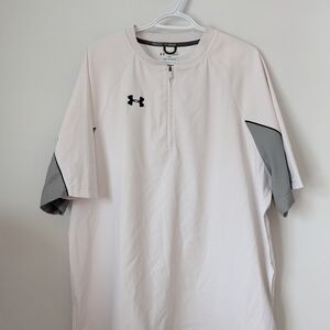 Under Armour Men's White and Gray Short Sleeve Sports Jacket